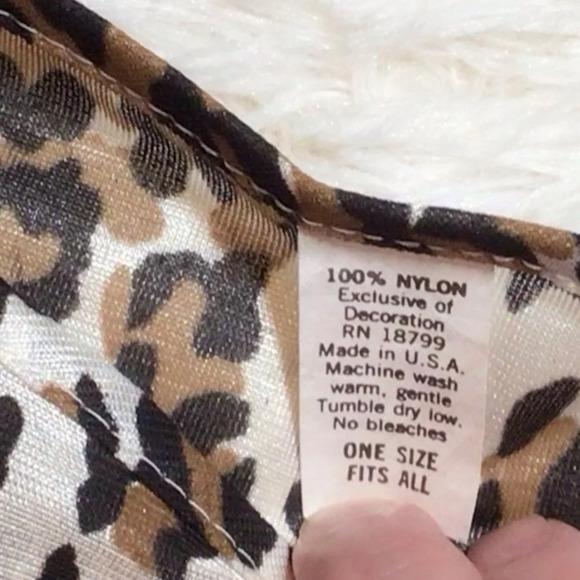 Vintage Sidney Bernstein & Son Sheer Fringe Animal Print Lingerie Coverup OS L M - Picture 5 of 8